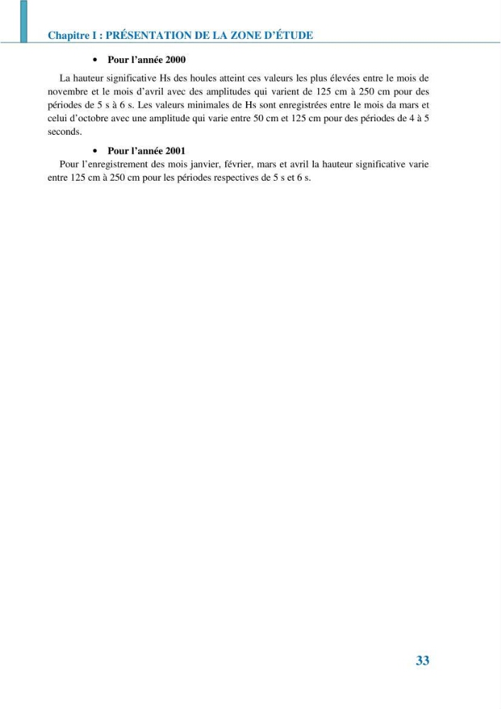Etude géomorpho-sédimentaire de la zone côtière du parc National de Taza