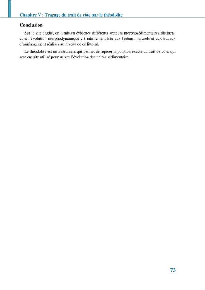Etude géomorpho-sédimentaire de la zone côtière du parc National de Taza