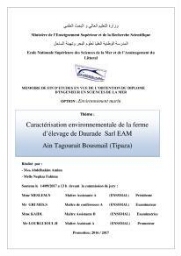 Caractérisation environnementale de la ferme d'élevage de Daurade Sarl EAM