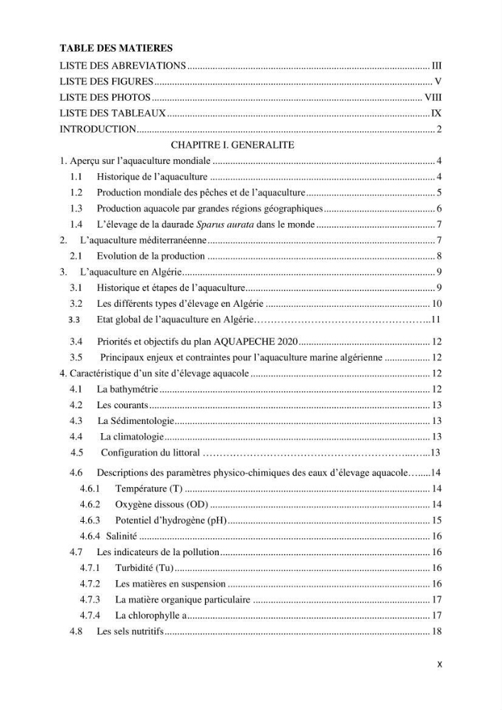 Caractérisation environnementale de la ferme d\'élevage de Daurade Sarl EAM