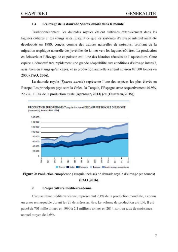 Caractérisation environnementale de la ferme d\'élevage de Daurade Sarl EAM