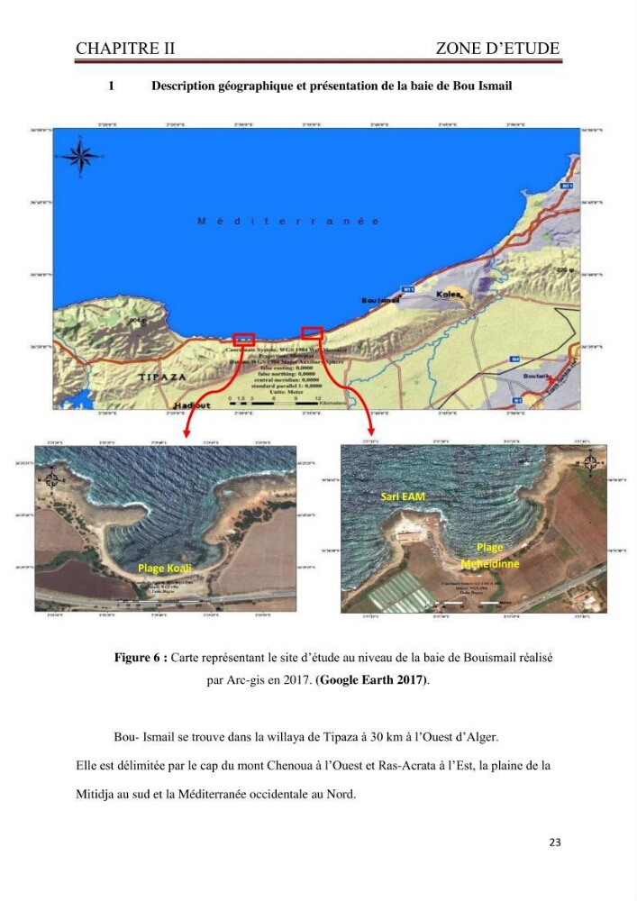 Caractérisation environnementale de la ferme d\'élevage de Daurade Sarl EAM