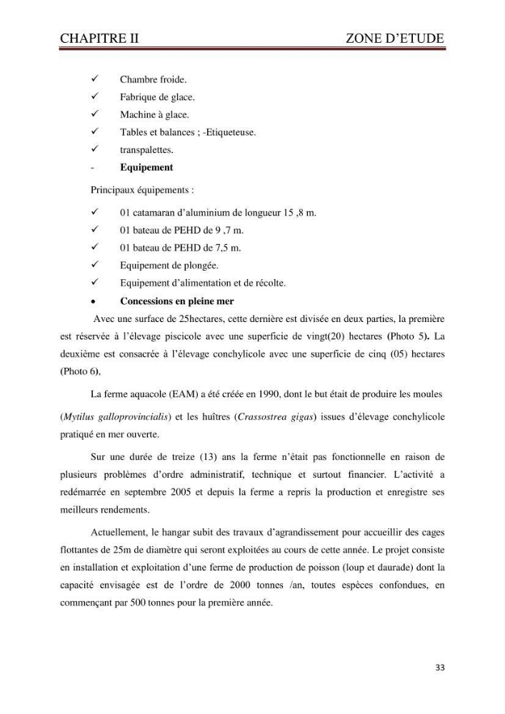 Caractérisation environnementale de la ferme d\'élevage de Daurade Sarl EAM