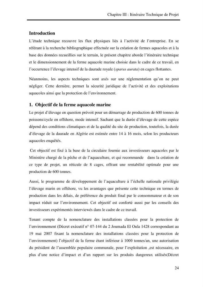 Etude de faisabilité technico-économique d’une ferme: