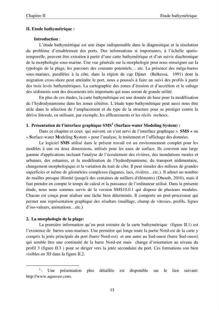 Application de la modélisation numérique pour l\'étude de l\'ensablement du port de cap Djinet