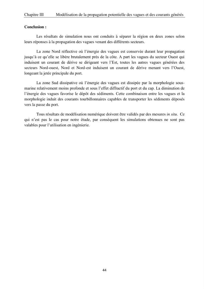 Application de la modélisation numérique pour l\'étude de l\'ensablement du port de cap Djinet