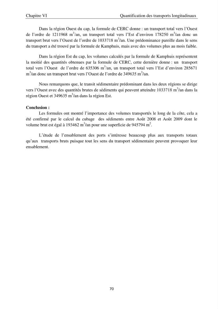 Application de la modélisation numérique pour l\'étude de l\'ensablement du port de cap Djinet