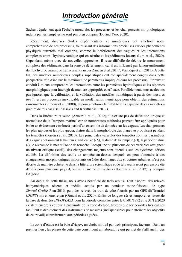 Evolution morpho-dynamique de la baie d’Alger: observation et modélisation hydrodynamique et sédimentaire