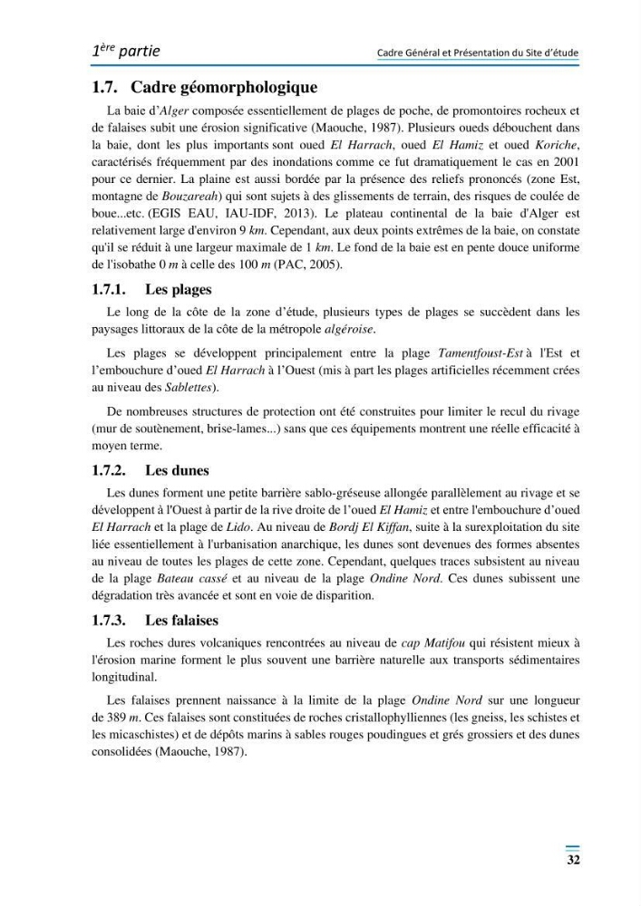 Evolution morpho-dynamique de la baie d’Alger: observation et modélisation hydrodynamique et sédimentaire
