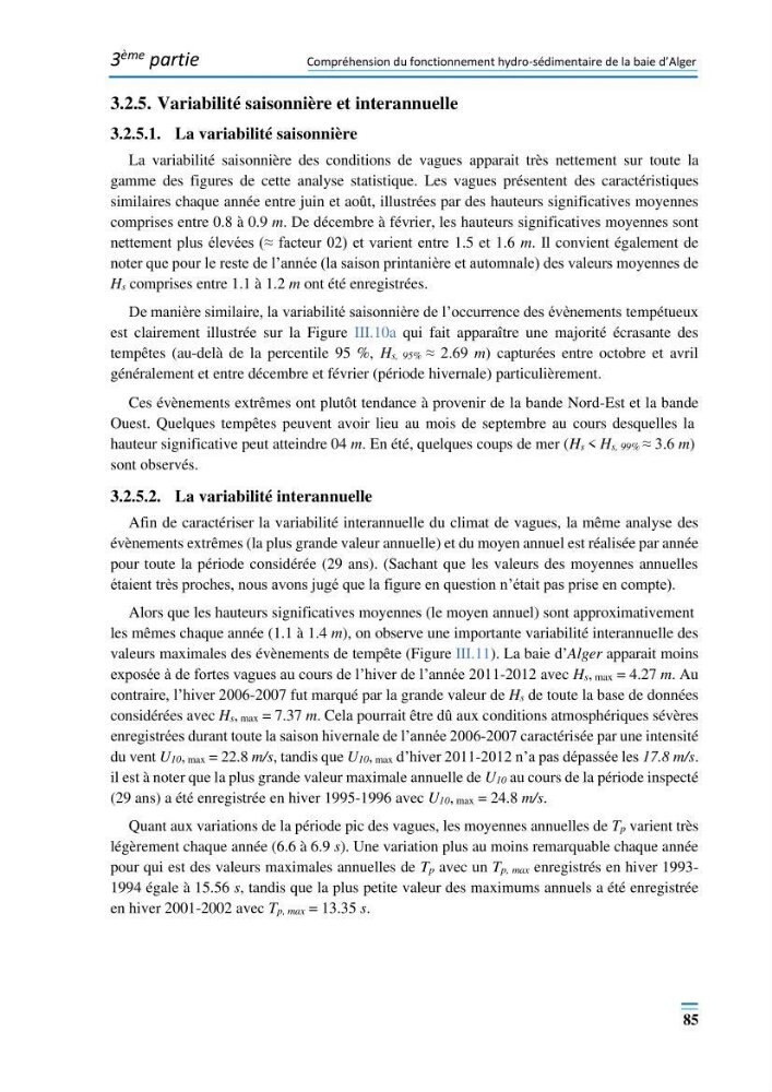 Evolution morpho-dynamique de la baie d’Alger: observation et modélisation hydrodynamique et sédimentaire