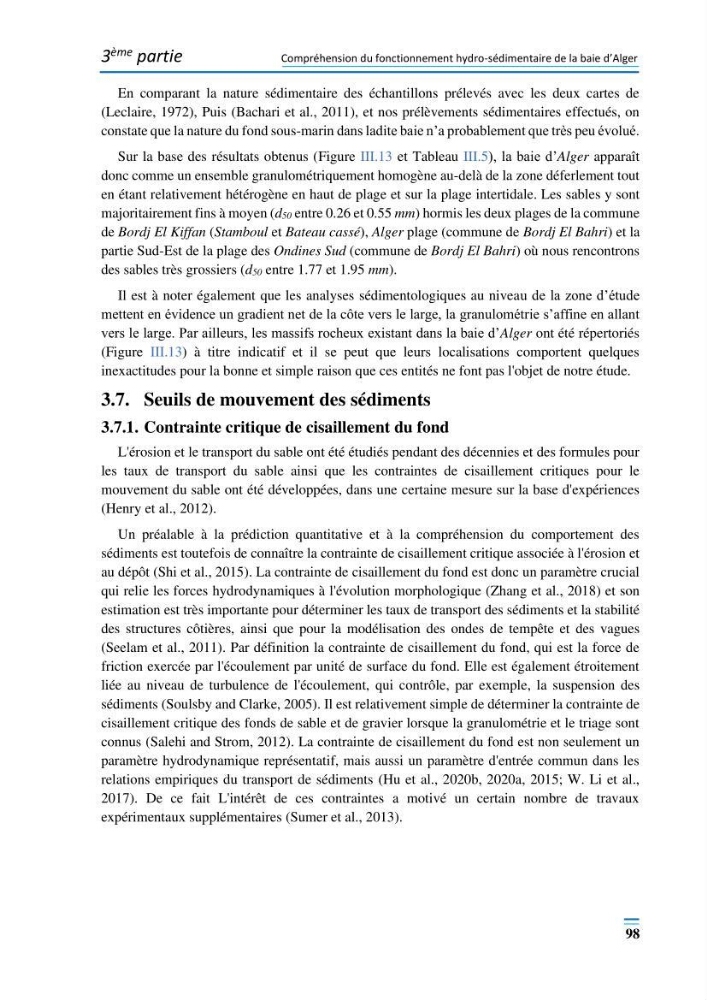Evolution morpho-dynamique de la baie d’Alger: observation et modélisation hydrodynamique et sédimentaire