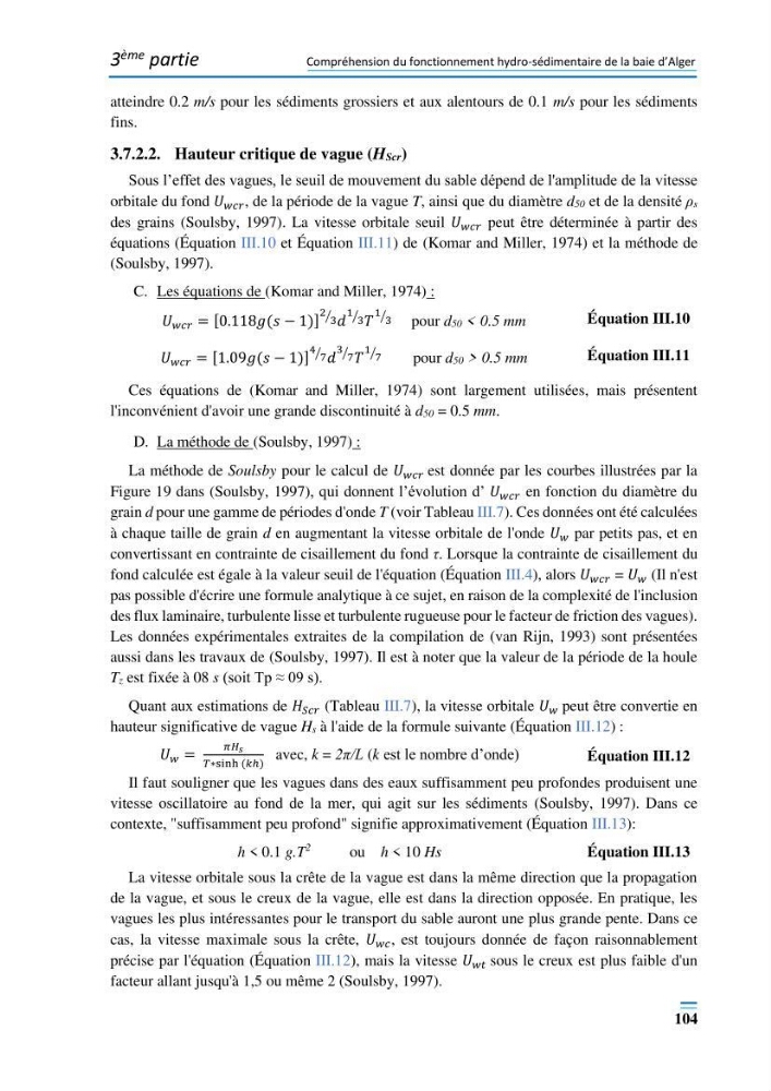 Evolution morpho-dynamique de la baie d’Alger: observation et modélisation hydrodynamique et sédimentaire