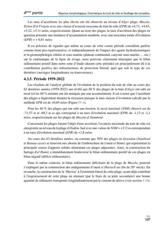 Evolution morpho-dynamique de la baie d’Alger: observation et modélisation hydrodynamique et sédimentaire
