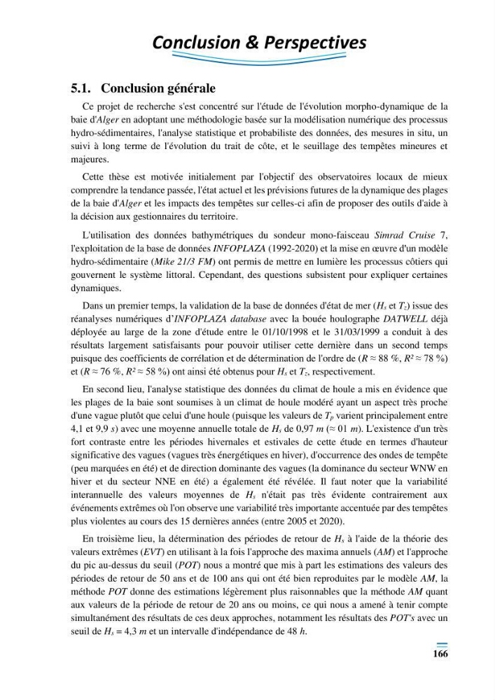 Evolution morpho-dynamique de la baie d’Alger: observation et modélisation hydrodynamique et sédimentaire