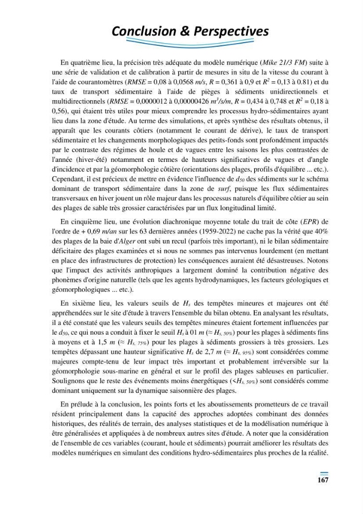 Evolution morpho-dynamique de la baie d’Alger: observation et modélisation hydrodynamique et sédimentaire