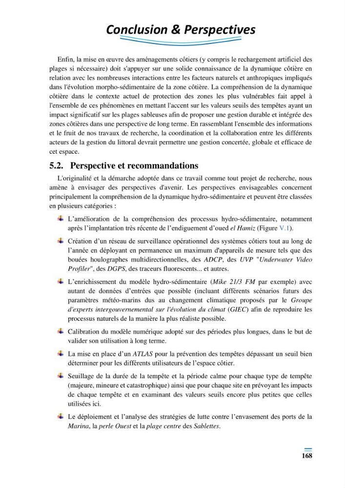 Evolution morpho-dynamique de la baie d’Alger: observation et modélisation hydrodynamique et sédimentaire