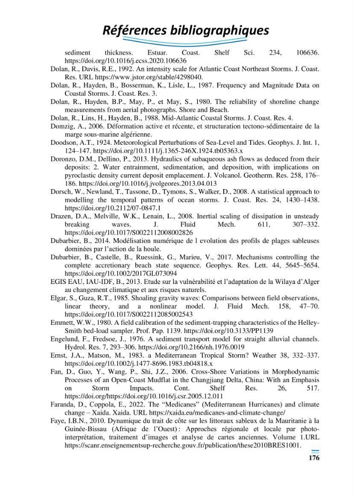 Evolution morpho-dynamique de la baie d’Alger: observation et modélisation hydrodynamique et sédimentaire