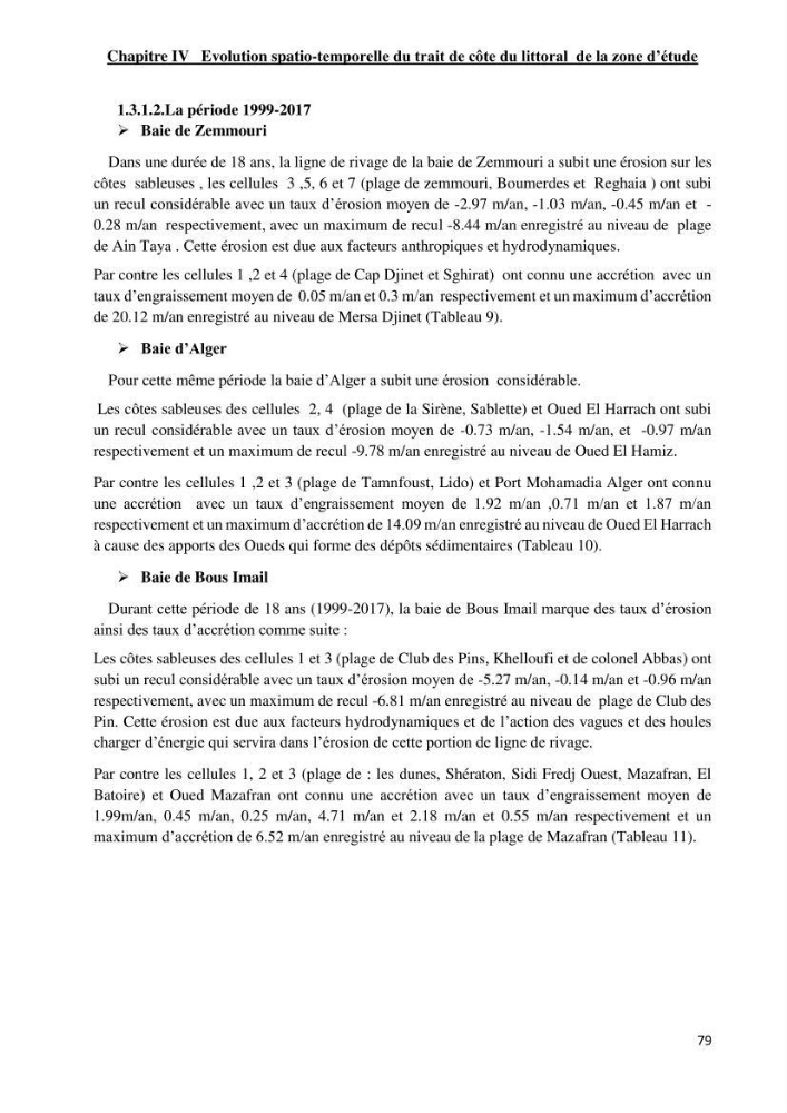 Changement climatique et risques côtiers dans la métropole algéroise.: