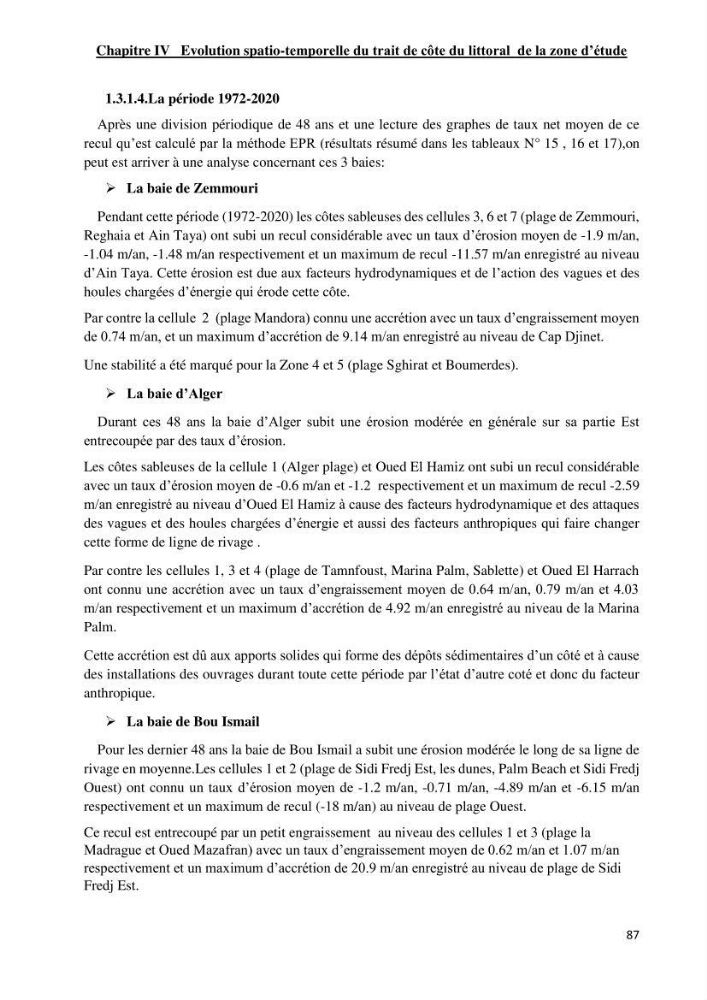 Changement climatique et risques côtiers dans la métropole algéroise.: