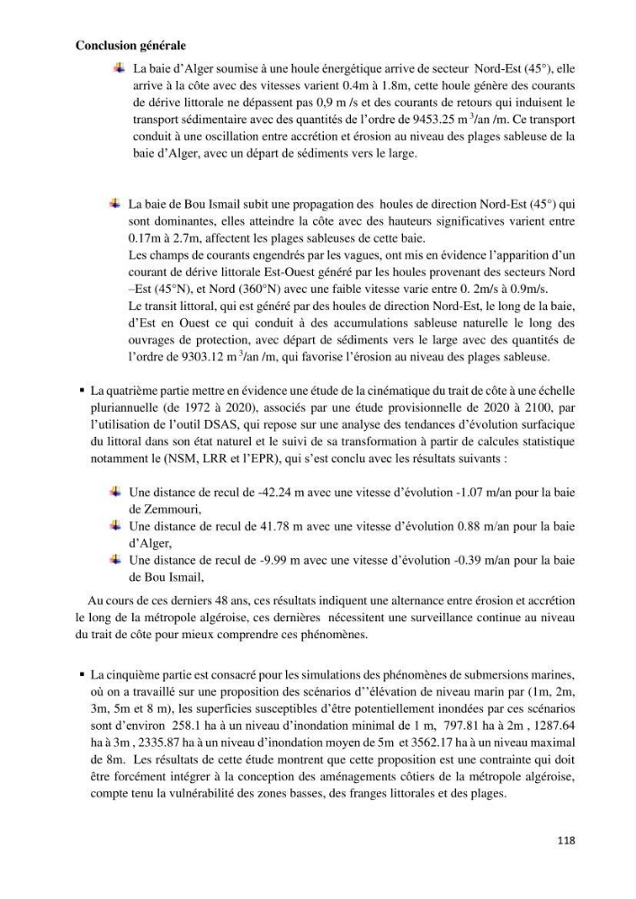 Changement climatique et risques côtiers dans la métropole algéroise.: