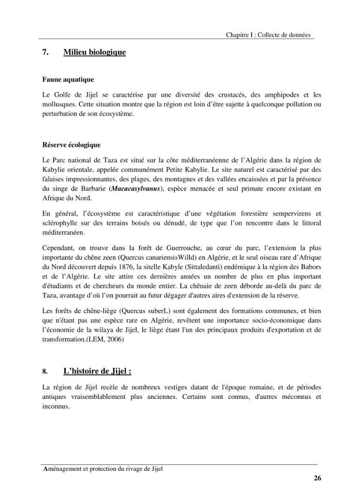 Aménagement et protection du rivage de Jijel