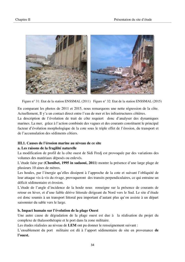 Impact de milieu marin sur la qualité du béton: station de recherche ENSSMAL, Sidi Fredj