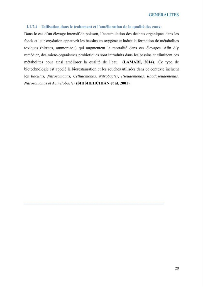 Etude du potentiel probiotique de bactéries à Gram négatif isolées à partir d’échantillons aquatiques: