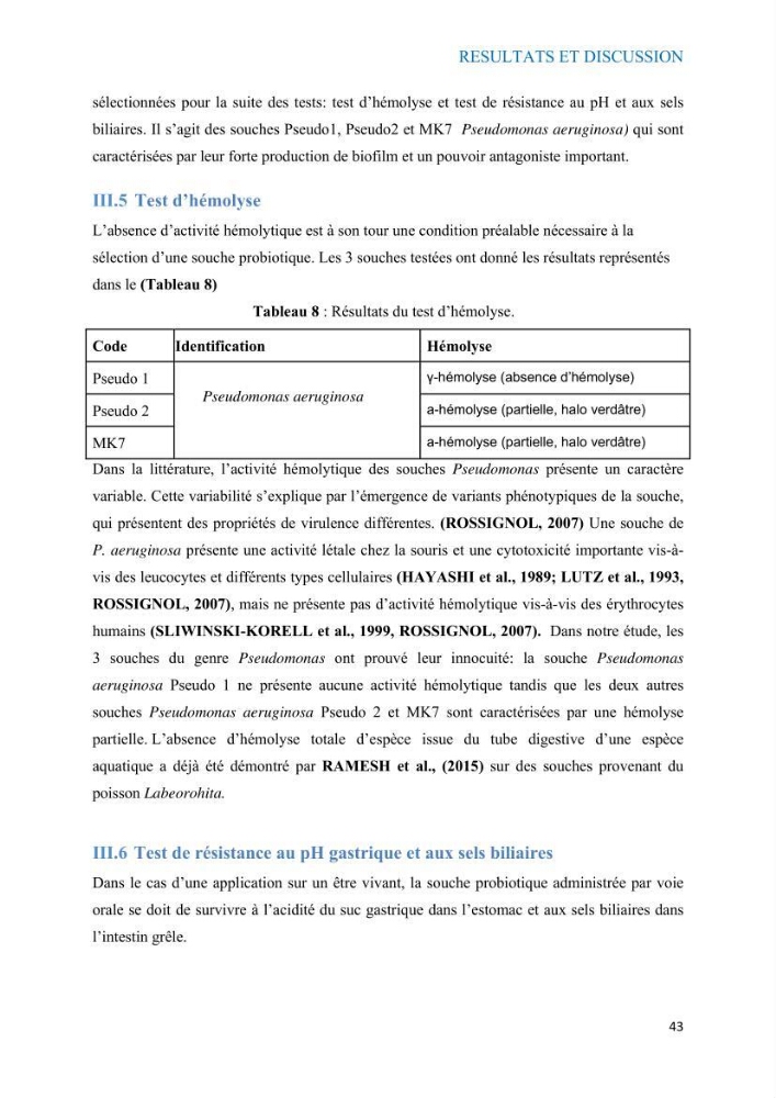 Etude du potentiel probiotique de bactéries à Gram négatif isolées à partir d’échantillons aquatiques: