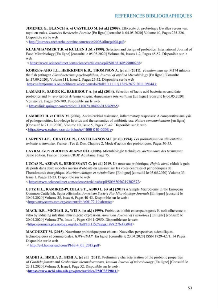 Etude du potentiel probiotique de bactéries à Gram négatif isolées à partir d’échantillons aquatiques:
