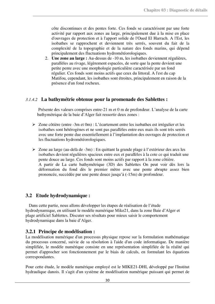 Etude d\'aménagement d\'une plage artificielle au niveau des sablettes