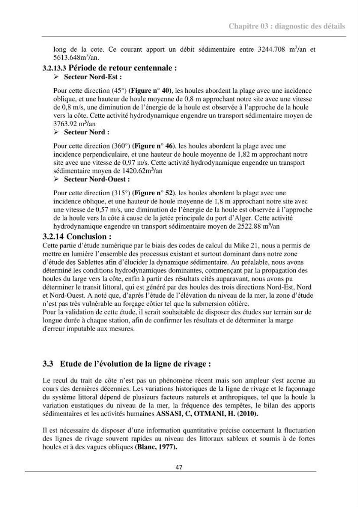 Etude d\'aménagement d\'une plage artificielle au niveau des sablettes