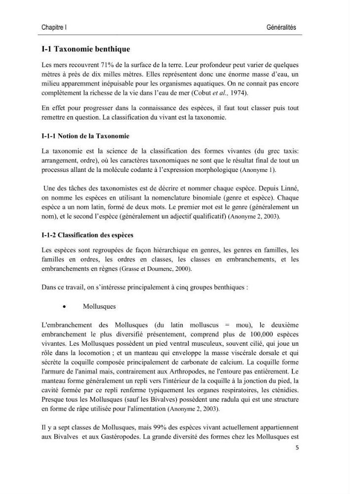Caractérisation des peuplements benthiques des aires marines protégées en Algérie