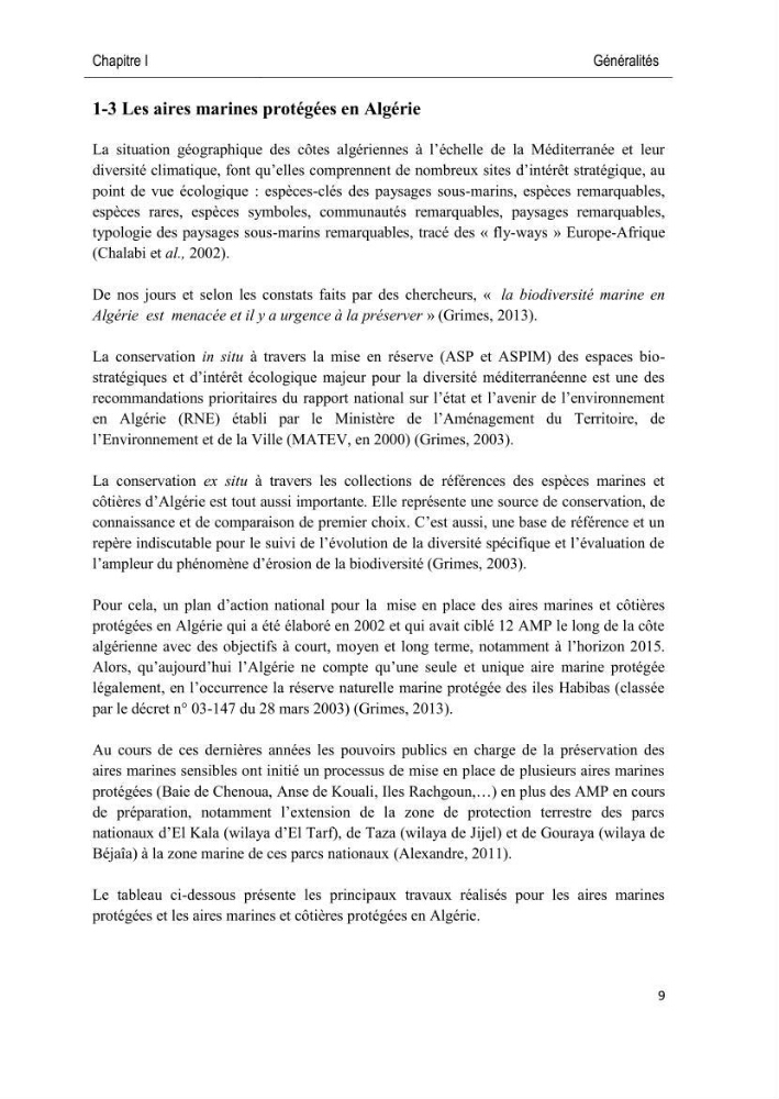 Caractérisation des peuplements benthiques des aires marines protégées en Algérie