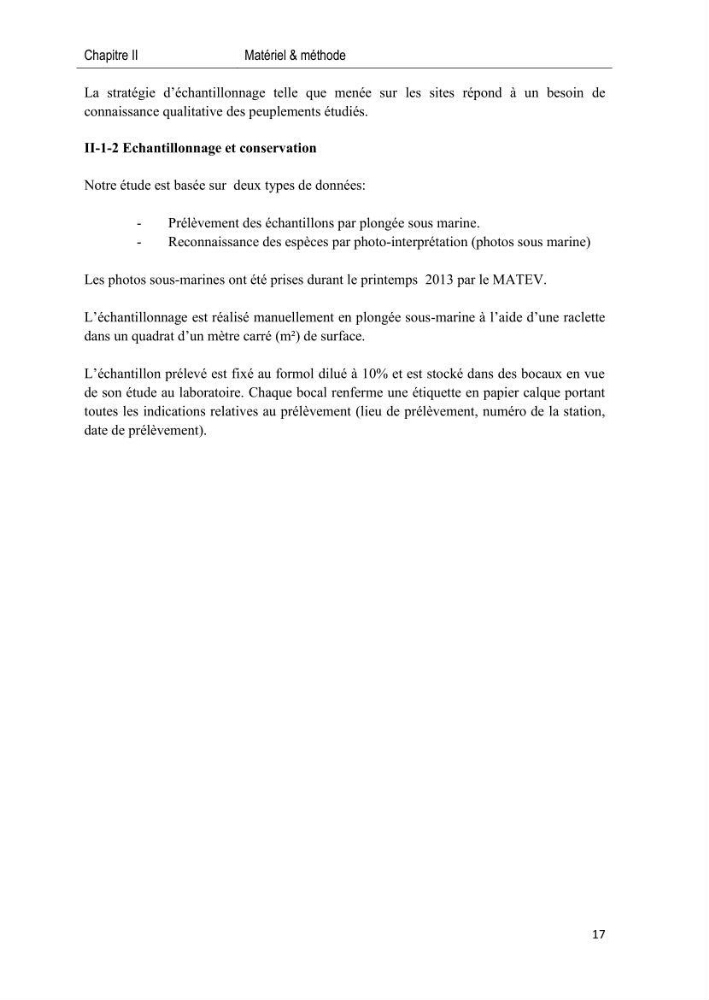 Caractérisation des peuplements benthiques des aires marines protégées en Algérie