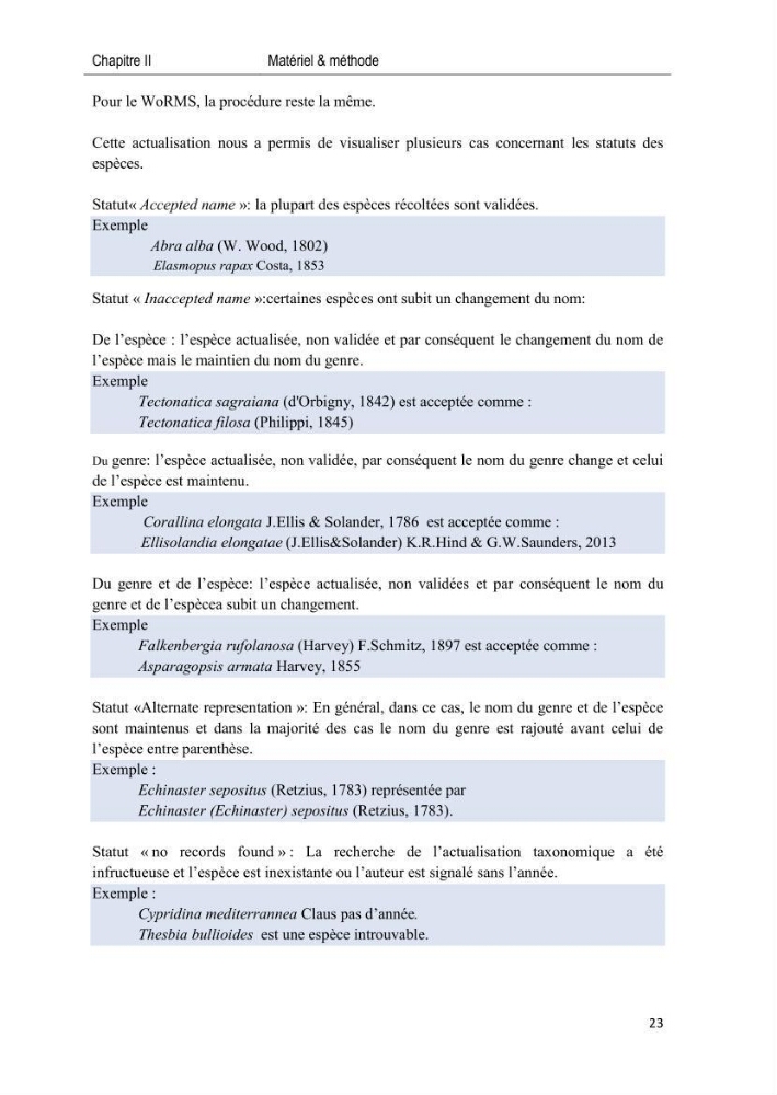 Caractérisation des peuplements benthiques des aires marines protégées en Algérie