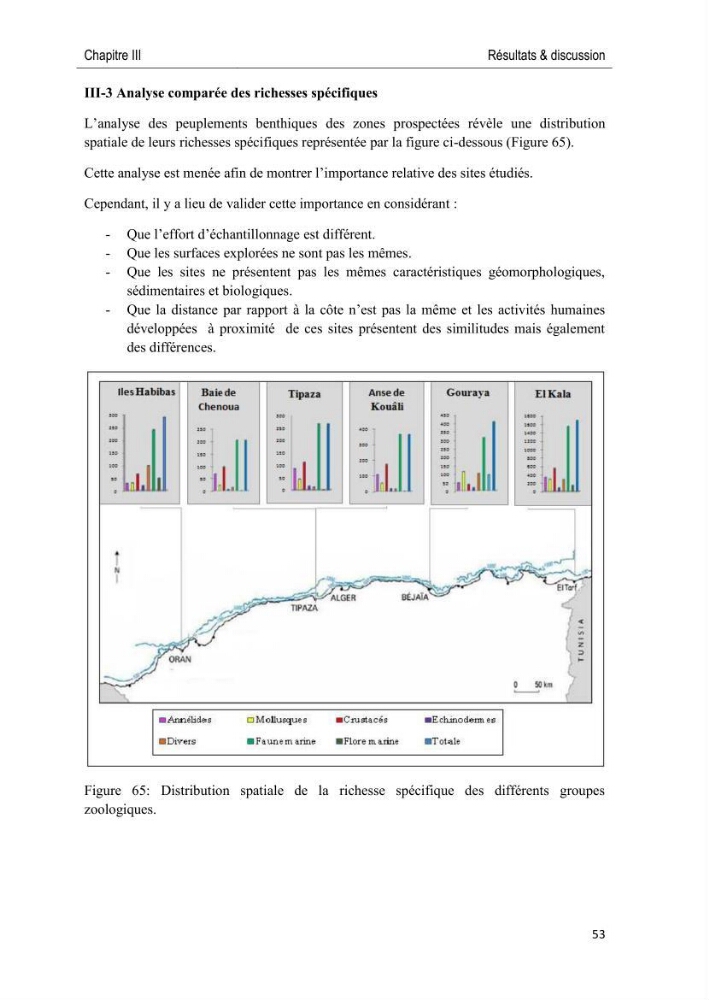Caractérisation des peuplements benthiques des aires marines protégées en Algérie