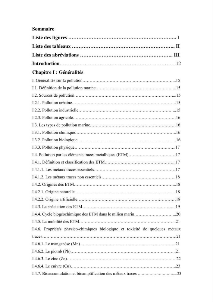 Etude des métaux traces chez les moules de la côte algeroise