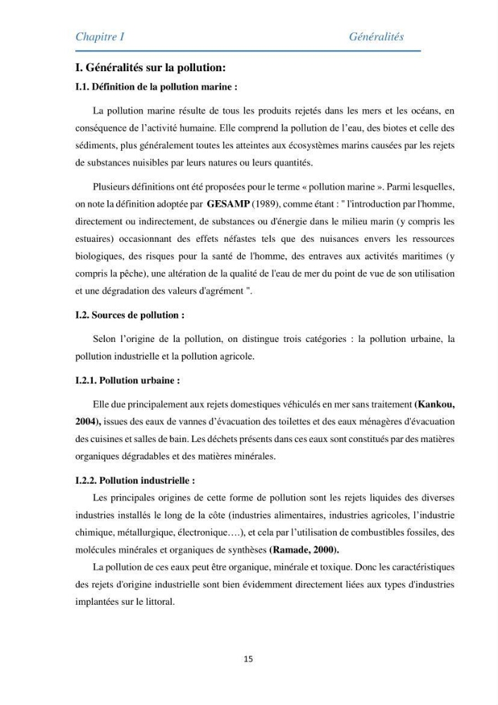Etude des métaux traces chez les moules de la côte algeroise