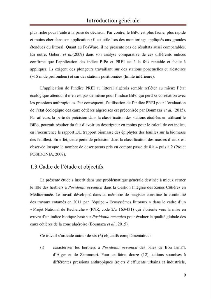 Evaluation de l’état écologique des eaux côtières algéroises par l’utilisation d’un indice algéroises par l’utilisation d’un indice