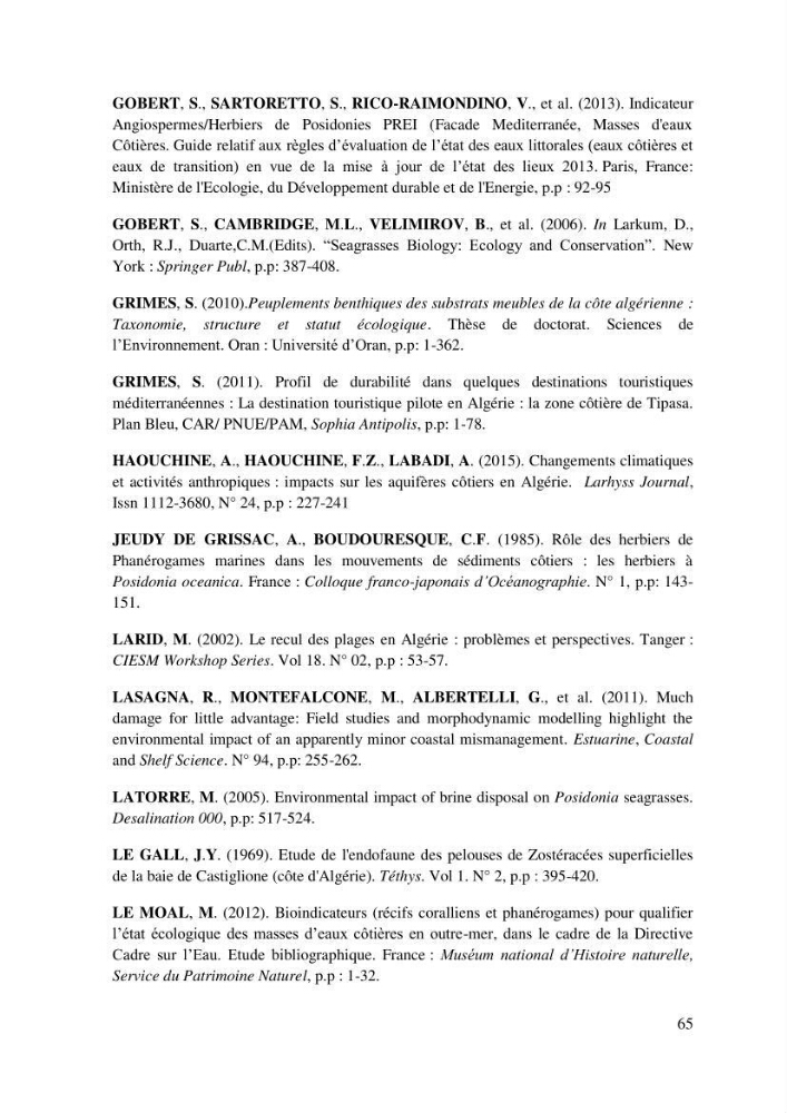 Evaluation de l’état écologique des eaux côtières algéroises par l’utilisation d’un indice algéroises par l’utilisation d’un indice