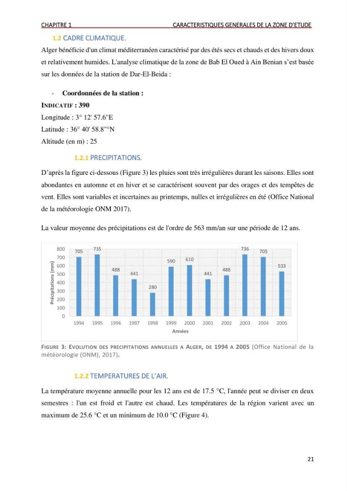 Evaluation des impacts anthropiques àpartir d\'un mna : modéle numérique d\'altimétrie d\'une zone littorale comprise entre bab eloude-ain benian alger