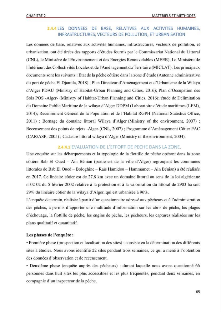 Evaluation des impacts anthropiques àpartir d\'un mna : modéle numérique d\'altimétrie d\'une zone littorale comprise entre bab eloude-ain benian alger