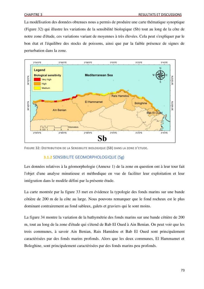 Evaluation des impacts anthropiques àpartir d\'un mna : modéle numérique d\'altimétrie d\'une zone littorale comprise entre bab eloude-ain benian alger