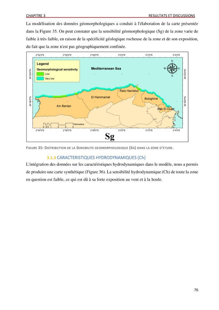 Evaluation des impacts anthropiques àpartir d\'un mna : modéle numérique d\'altimétrie d\'une zone littorale comprise entre bab eloude-ain benian alger