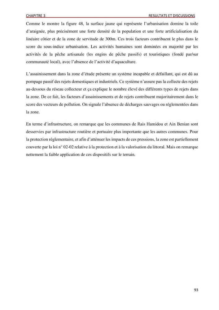 Evaluation des impacts anthropiques àpartir d\'un mna : modéle numérique d\'altimétrie d\'une zone littorale comprise entre bab eloude-ain benian alger