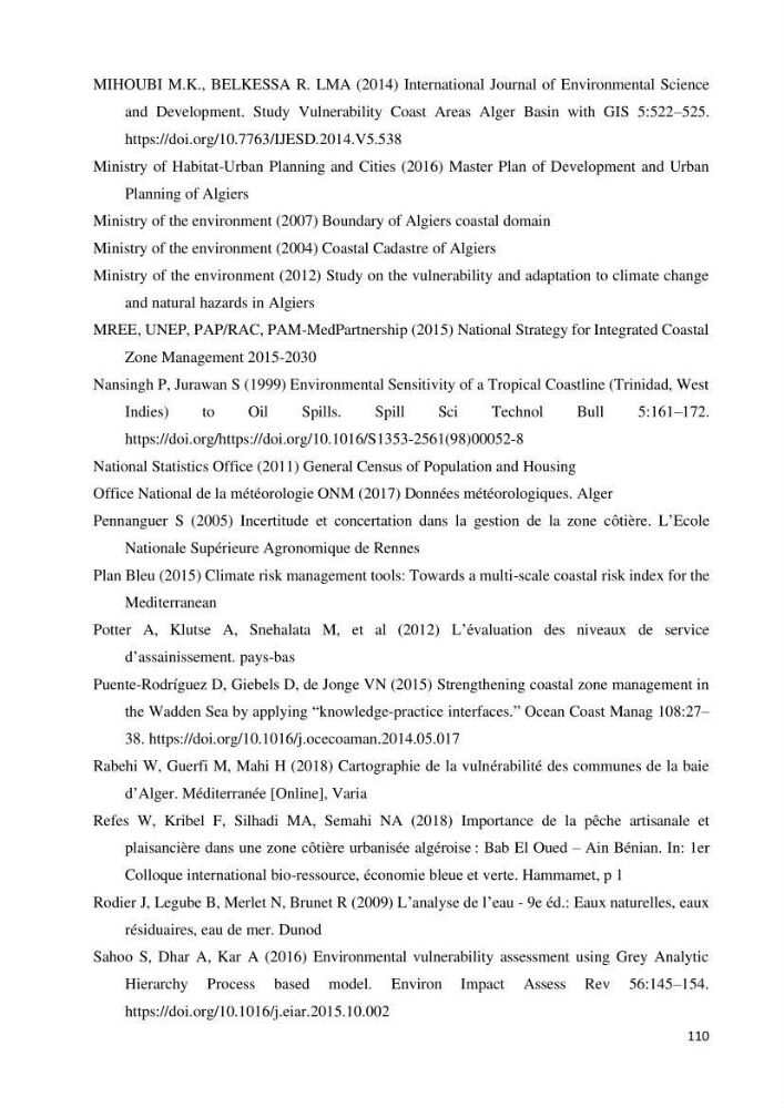Evaluation des impacts anthropiques àpartir d\'un mna : modéle numérique d\'altimétrie d\'une zone littorale comprise entre bab eloude-ain benian alger