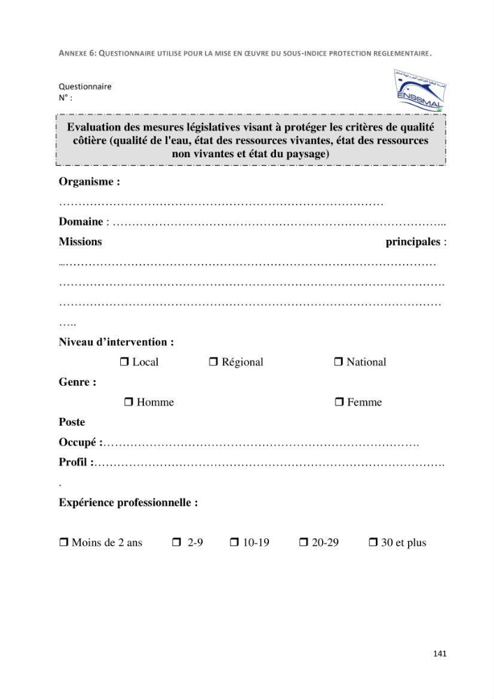 Evaluation des impacts anthropiques àpartir d\'un mna : modéle numérique d\'altimétrie d\'une zone littorale comprise entre bab eloude-ain benian alger
