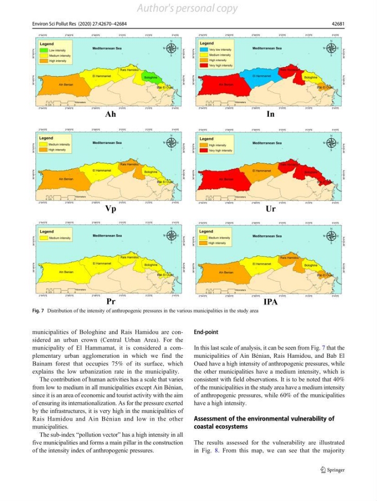 Evaluation des impacts anthropiques àpartir d\'un mna : modéle numérique d\'altimétrie d\'une zone littorale comprise entre bab eloude-ain benian alger