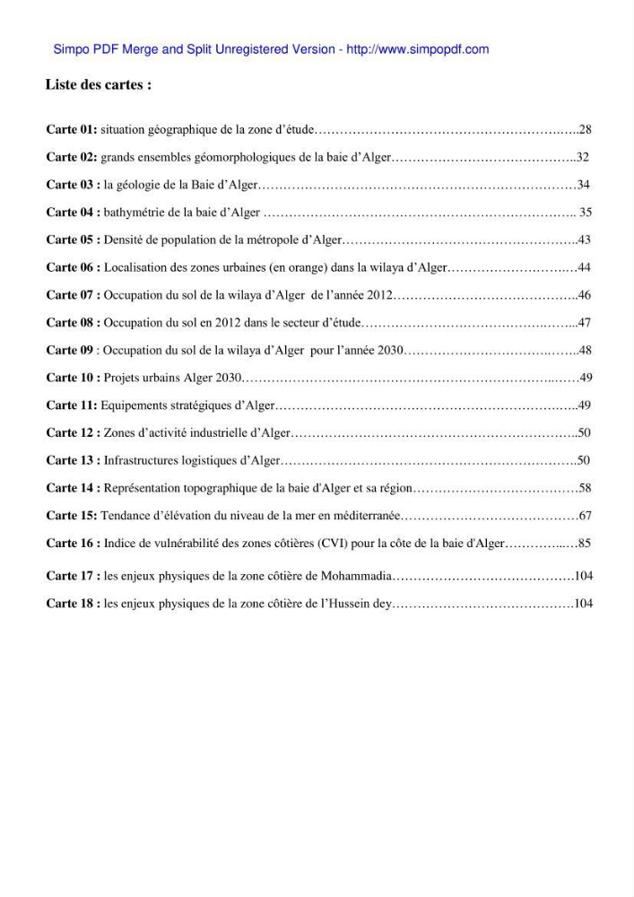 Approche systématique pour la gestion du risque de submersion marine (Hussein dey et El mohammadia)