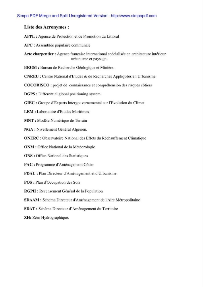 Approche systématique pour la gestion du risque de submersion marine (Hussein dey et El mohammadia)